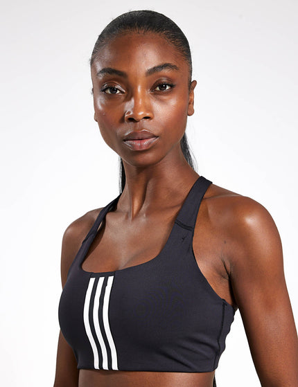 adidas Powerimpact Training Medium-Support 3-Stripes Bra - Blackimage1- The Sports Edit