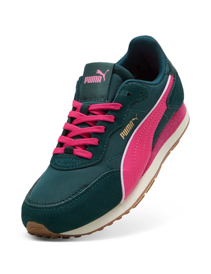 PUMA ST Miler Rose Sneakers - Green Terrain/Posie Pink/Gumimage4- The Sports Edit