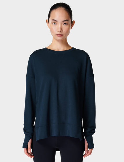 Sweaty Betty After Class Longline Sweatshirt - Navy Blueimage1- The Sports Edit