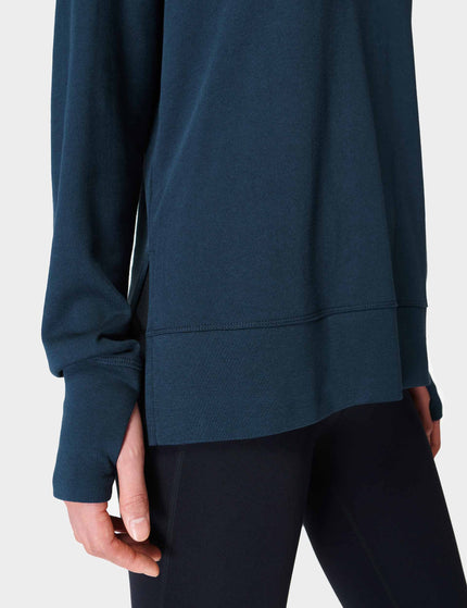 Sweaty Betty After Class Longline Sweatshirt - Navy Blueimage2- The Sports Edit