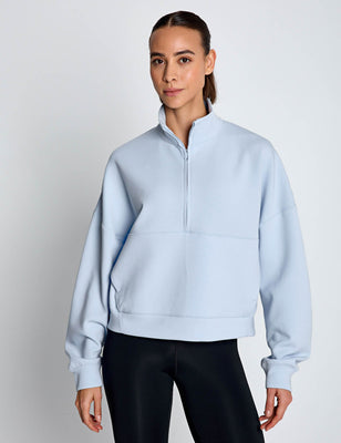 24.7 ImpossiblySoft Dri-FIT Oversized 1/2-Zip Top - Celestine Blue/Psychic Blue