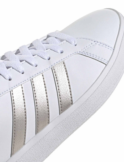 adidas Grand Court Base 2.0 Shoes - Cloud White/Platinum Metallicimage6- The Sports Edit