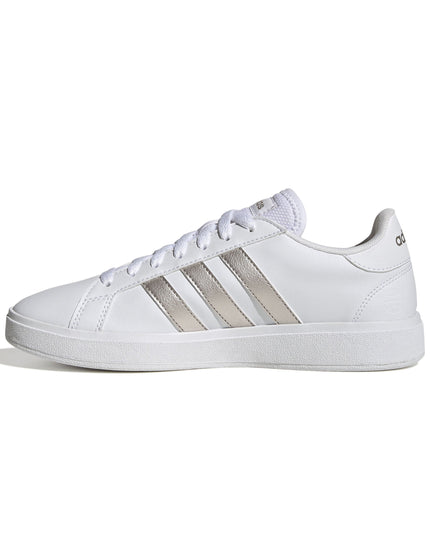 adidas Grand Court Base 2.0 Shoes - Cloud White/Platinum Metallicimage4- The Sports Edit