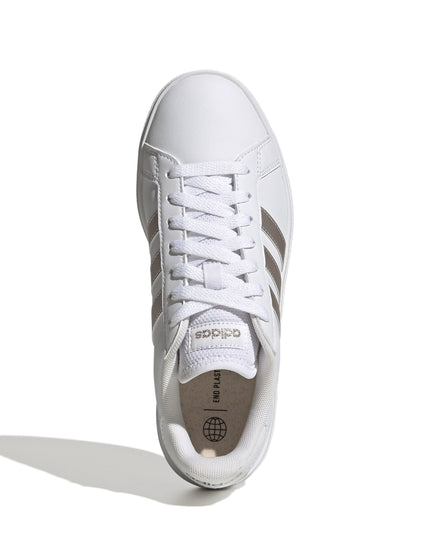 adidas Grand Court Base 2.0 Shoes - Cloud White/Platinum Metallicimage5- The Sports Edit