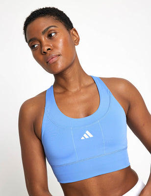 Run Pocket Medium Support Bra - Blue Fusion