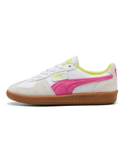 PUMA Palermo Leather Sneakers - White/Fluro Pinkimage3- The Sports Edit