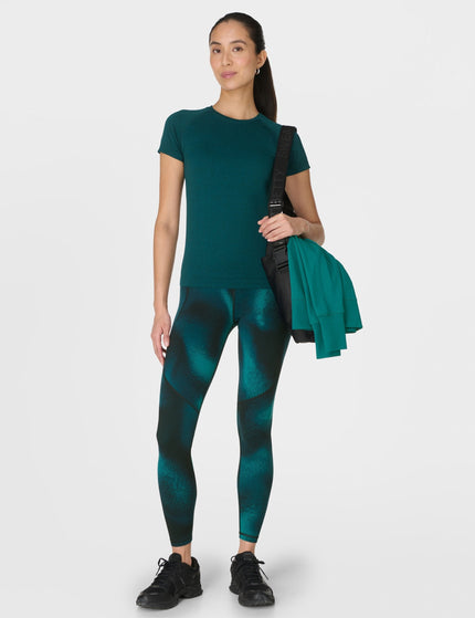 Sweaty Betty Athlete Seamless Workout T-Shirt - Petrol Green Deep Green Marlimage6- The Sports Edit