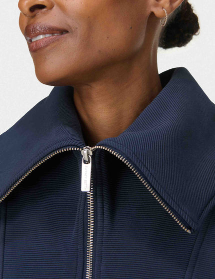 Sweaty Betty Peaceful Rib Half Zip Sweatshirt - Navy Blueimage3- The Sports Edit
