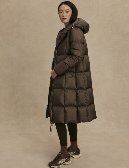 Varley Katya Long Down Puffer - Dark Olive Metallicimage8- The Sports Edit