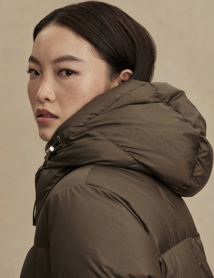 Varley Katya Long Down Puffer - Dark Olive Metallicimage4- The Sports Edit