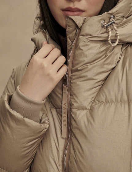 Varley Katya Long Down Puffer - Portabella Metallicimage4- The Sports Edit