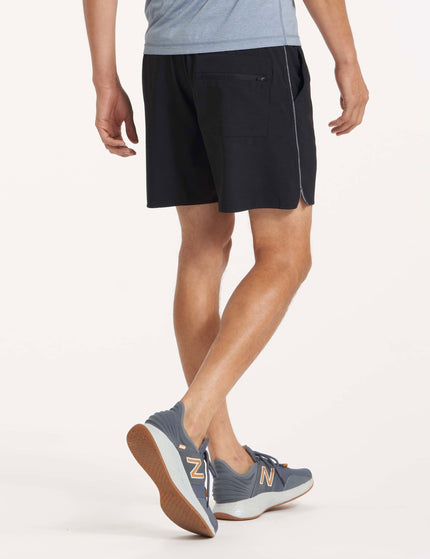 Vuori Trail Short - Black/Heather Grey Stripeimage2- The Sports Edit